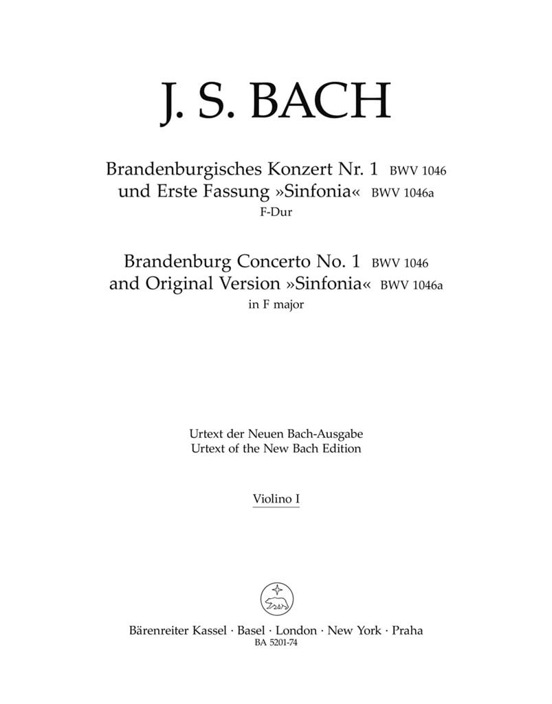 Brandenburg Concerto No. 1 & Org. Version Sinfonia